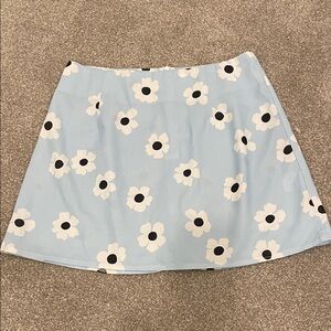 Princess Polly Light Blue Floral A-Line Skirt